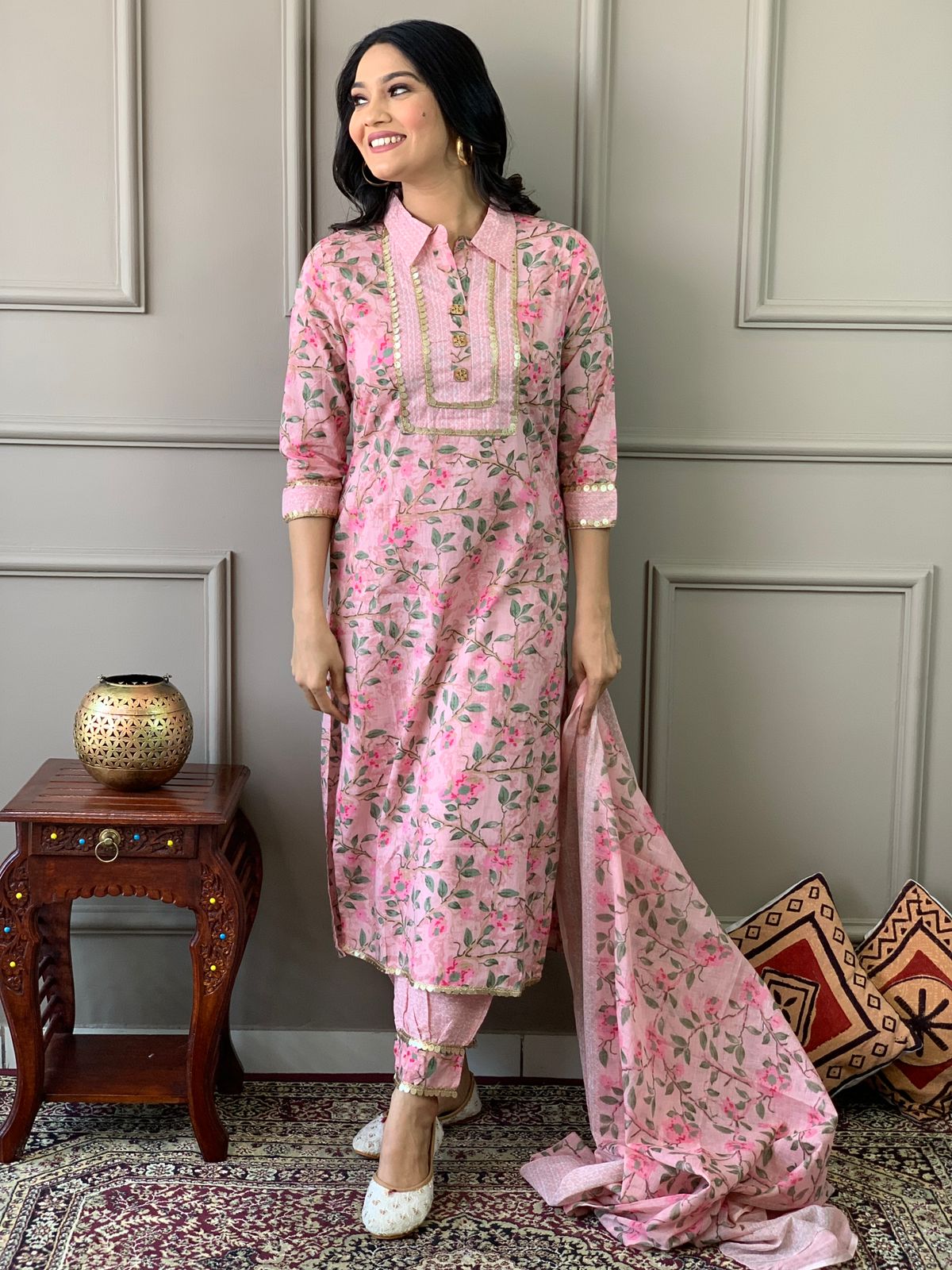 Afghani Style Kurta Pant Set with Dupatta