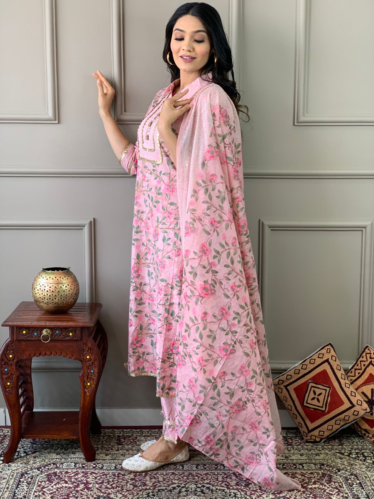 Afghani Style Kurta Pant Set with Dupatta