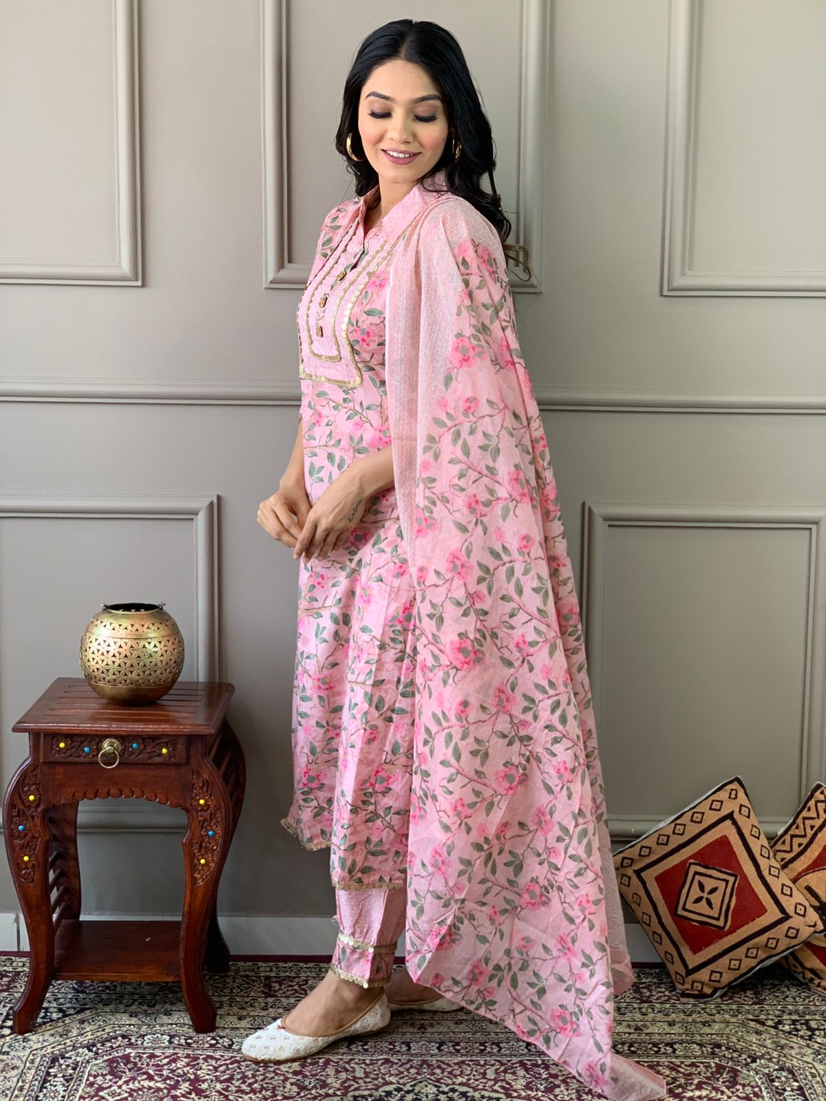 Afghani Style Kurta Pant Set with Dupatta