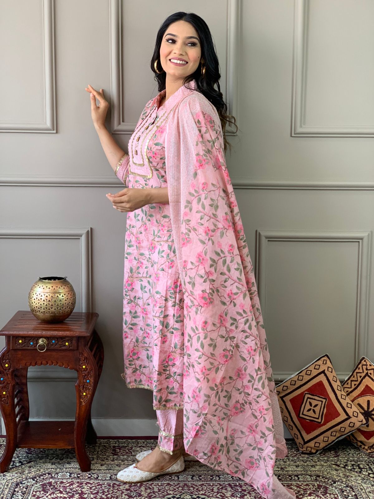 Afghani Style Kurta Pant Set with Dupatta