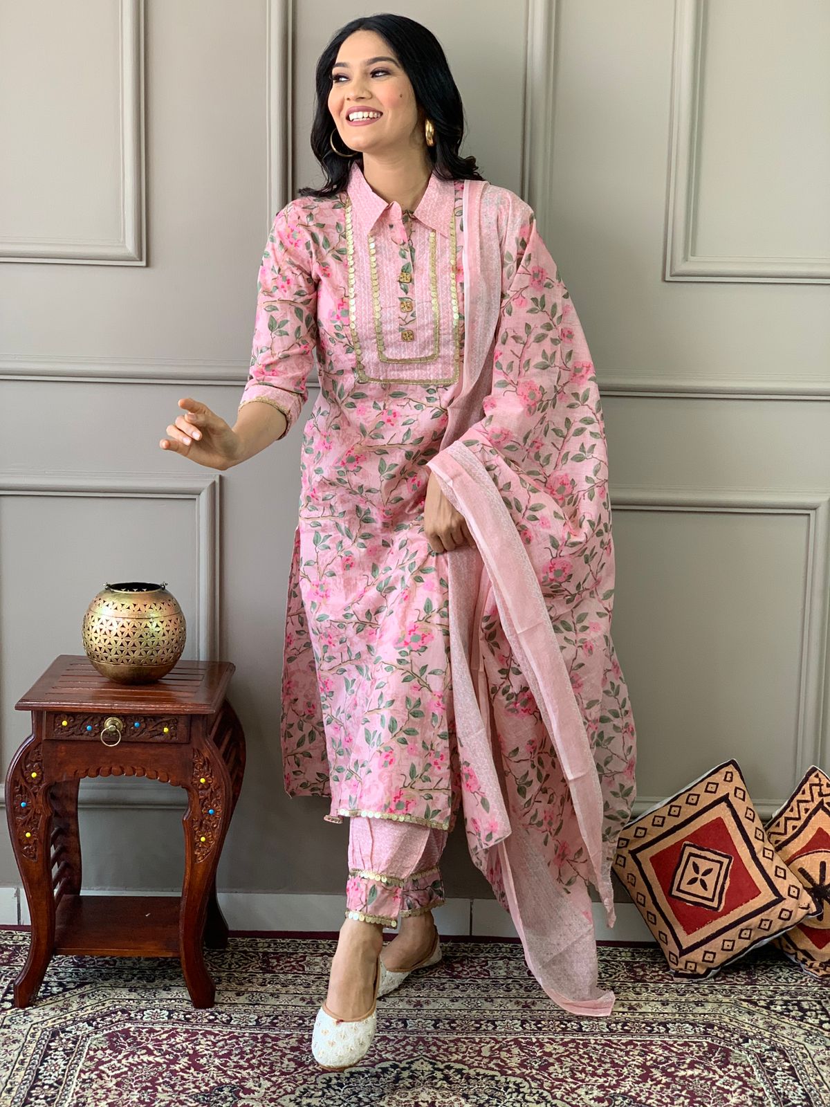 Afghani Style Kurta Pant Set with Dupatta