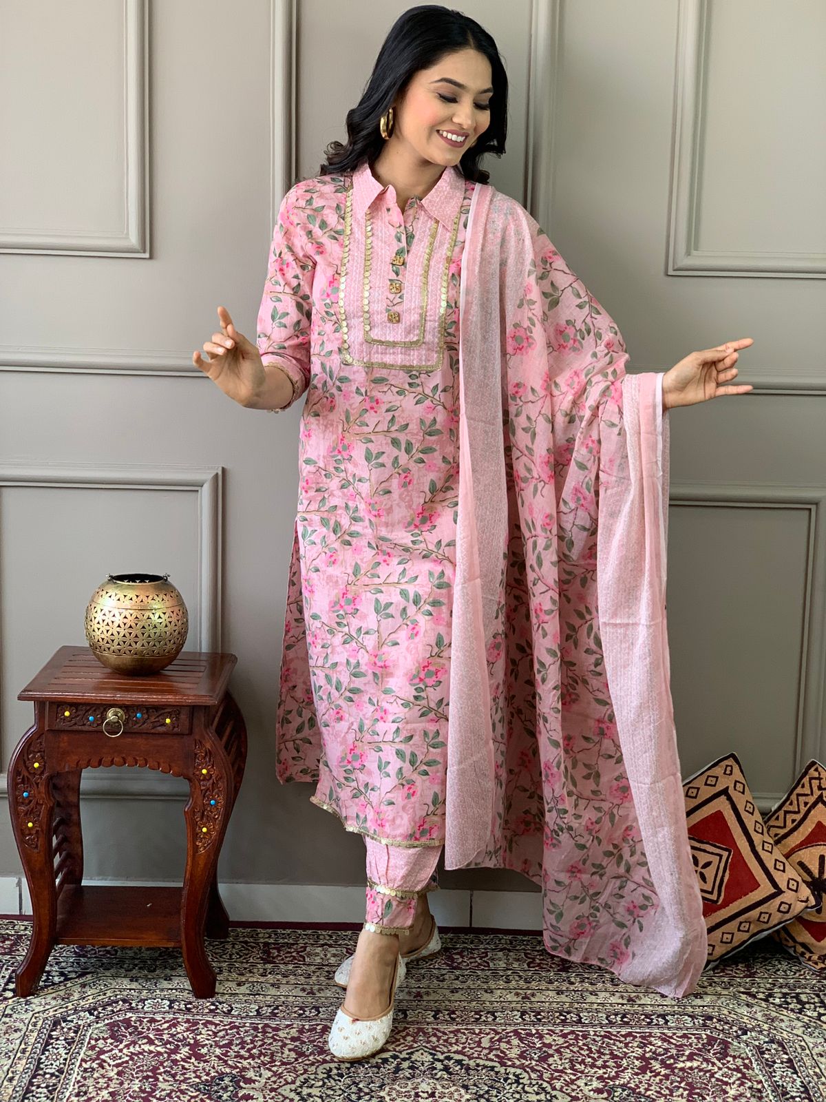 Afghani Style Kurta Pant Set with Dupatta