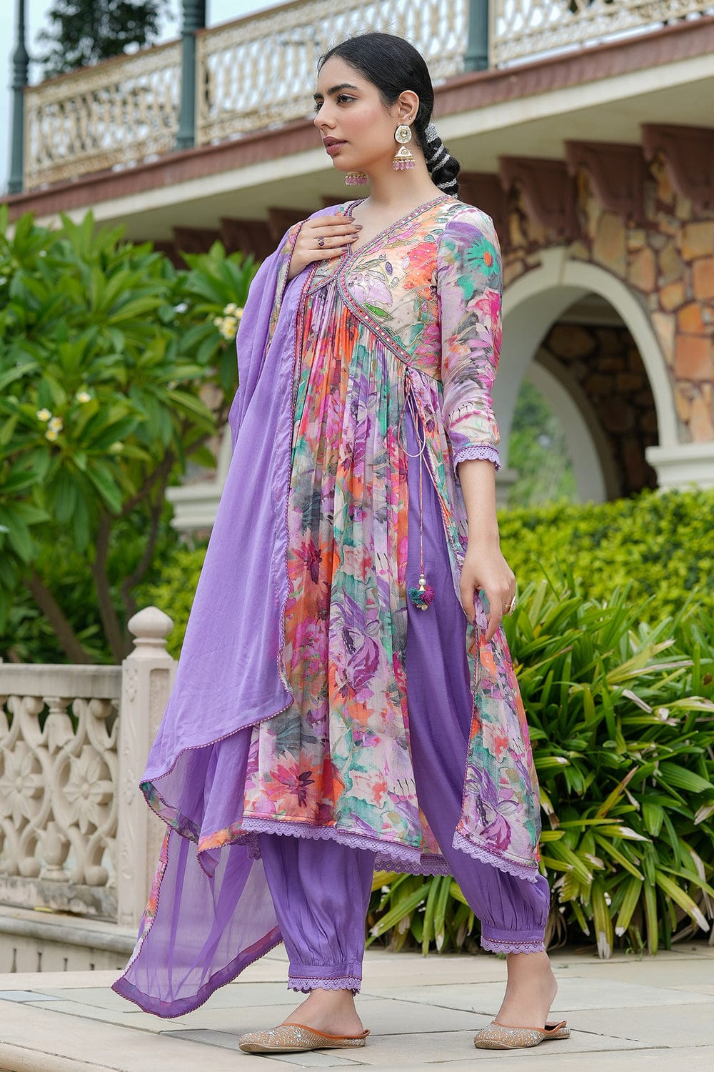 Punjabi Style Alia Cut Full Kurta Pant Set with Dupatta