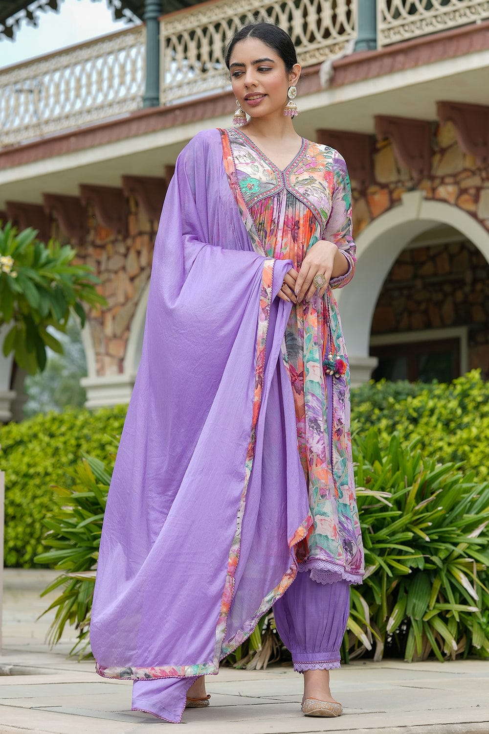 Punjabi Style Alia Cut Full Kurta Pant Set with Dupatta
