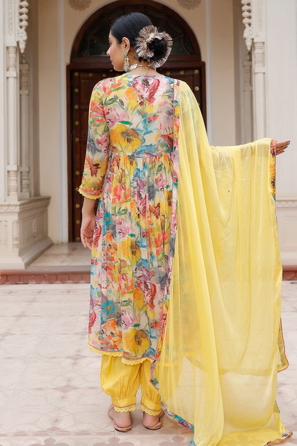 Punjabi Style Alia Cut Full Kurta Pant Set with Dupatta